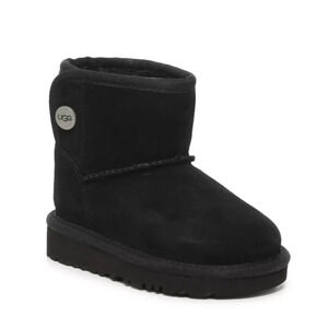 NEW UGG Jona BIG KIDS Suede Shearling BLACK SIZE 6 Toddler 100%AUTHENTIC NWT!
